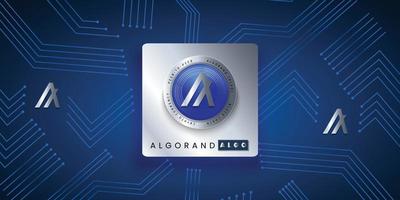 Algorand ALGO Cryptocurrency symbol blockchain concept technology background vector