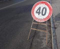 maximum speed sign with copy space photo