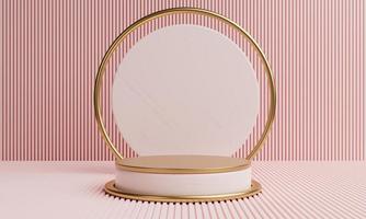 Pink podium in Asian style for product advertising template background. Object and abstract concept. 3D illustration rendering photo