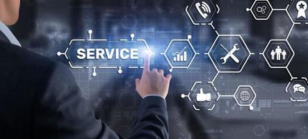 Technical Service Business Technology Internet Concept. 3D icons photo