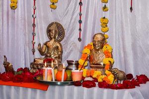 Statues of Babasaheb and Gautam Buddha photo