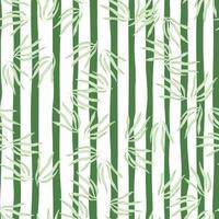 Modern leaves semless pattern. Abstract tropic leaf isolated on stripe background. vector