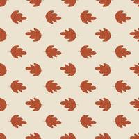 Retro autumn oak seamless pattern on light background. Vintage foliage backdrop. vector