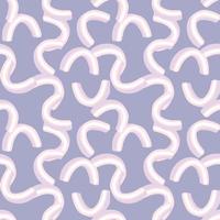 Cute seamless pattern with 3d abstract random shapes print. Pastel purple background. Doodle print. vector