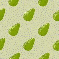 Diagonal avocado ornament simple seamless pattern. Light pastel background with dots. Fruit simple backdrop. vector