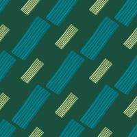 Small and middle rectangles with blue and light green lines. Abstract seamless pattern. vector