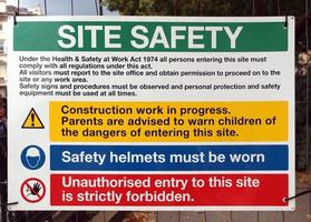Site safety sign photo