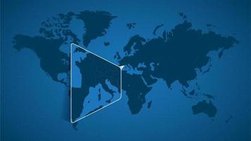 mapa detallado del mundo con un mapa ampliado de Mónaco y los países vecinos. vector