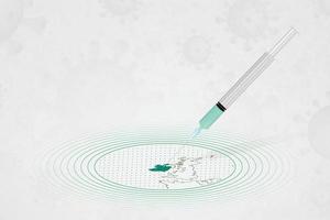 Ireland vaccination concept, vaccine injection in map of Ireland. Vaccine and vaccination against coronavirus, COVID-19. vector