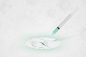 Cuba vaccination concept, vaccine injection in map of Cuba. Vaccine and vaccination against coronavirus, COVID-19. vector