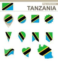 colección de banderas de tanzania vector