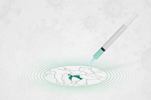 Croatia vaccination concept, vaccine injection in map of Croatia. Vaccine and vaccination against coronavirus, COVID-19. vector