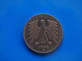 5 marks coin, Germany over blue photo