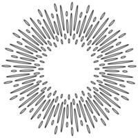 Starburst, sunburst  hand drawn. Design Element Fireworks Black Rays. Comic explosion effect. Radiating, radial lines. vector