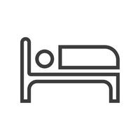 contorno de icono de dormir aislado sobre fondo blanco. ilustración vectorial de sueño. pictograma de cama.