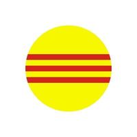 Round South Vietnamese flag vector icon isolated on white background. The flag of South Vietnam in a circle.
