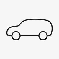 SUV vector outline icon. Offroad car line pictogram.