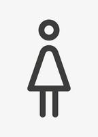 Woman outline pictogram isolated on white background. Female symbol. The symbol of a lady. Standing woman pictogram. Girl icon. vector