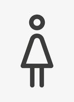 Woman outline pictogram isolated on white background. Female symbol. The symbol of a lady. Standing woman pictogram. Girl icon. vector