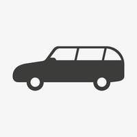 Station wagon icon. Simple icon of car isolated on white background. Combi, estate automobile variant vector