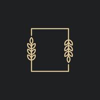 Simple line wheat frame best for quote or logo template vector