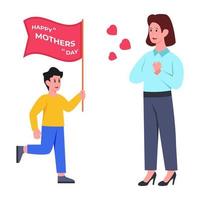 Modern design illustration of happy mother's day vector