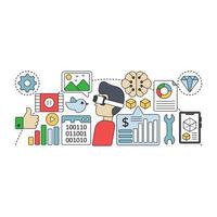 Business intelligence illustration in unique design vector