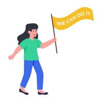 An editable design illustration of we can do it vector