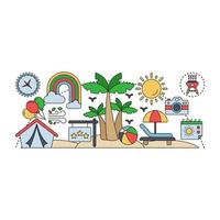 Trendy vector design of summer vacations