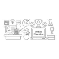 A perfect design illustration of online education vector