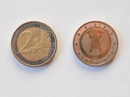 Euro coins isolated photo