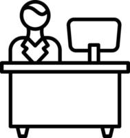 Reception Desk Icon Style vector