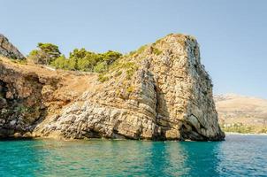 Wild beautiful coastline at the Zingaro Natural Reserve, Sicily, Italy photo