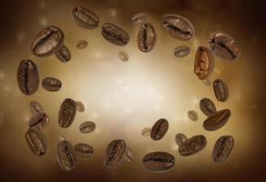 coffee beans splashing photo
