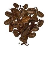 coffee beans splash background photo