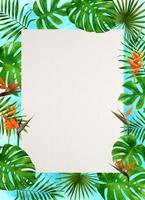 frame of tropical leaves watercolor photo