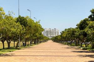 entrada o camino al parque Green Point en Ciudad del Cabo. foto