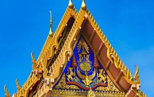 Colorful Wat Don Mueang Phra Arramluang buddhist temple Bangkok Thailand. photo