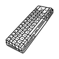 icono de la computadora del teclado. garabato dibujado a mano o estilo de icono de contorno. vector