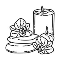 Relax at a Spa Icon. Doodle Hand Drawn or Outline Icon Style. vector