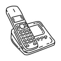 Land Line Phone Icon. Doodle Hand Drawn or Outline Icon Style. vector