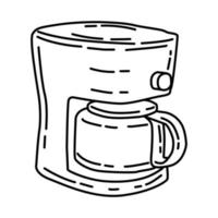 icono de la cafetera. garabato dibujado a mano o estilo de icono de contorno. vector