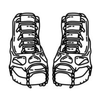 Winter Hiking Gear Icon. Doodle Hand Drawn or Outline Icon Style. vector