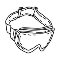 Winter Snowboarding Goggles for Women Icon. Doodle Hand Drawn or Outline Icon Style. vector