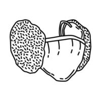orejeras de máscara de invierno para el icono de los niños. garabato dibujado a mano o estilo de icono de contorno. vector