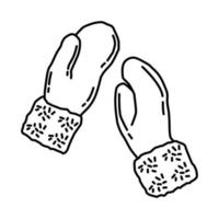 Winter Mittens for Women Icon. Doodle Hand Drawn or Outline Icon Style. vector