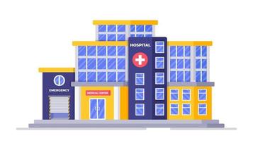 A large hospital building, the main building in the city for treatment. vector