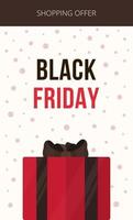 Vector illustration of black friday red. Flyer for black friday day.