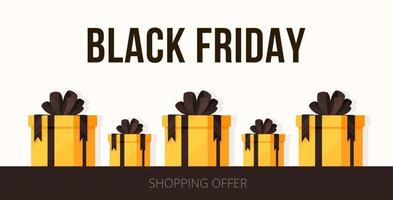 Vector illustration of black friday banner. Big discounts on merchandise.