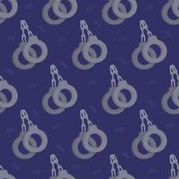 Vector illustration of handcuffs pattern on blue background. Background for police officer's station.